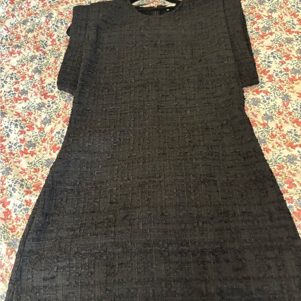 Zara Black Textured Mini Dress